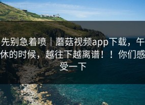 先别急着喷｜蘑菇视频app下载，午休的时候，越往下越离谱！！你们感受一下